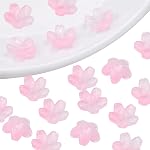 100Pcs Verre à cerises 10mm Perles de fleurs pour DIY Fabrication de bijoux, perles florales colorées, Mini Exquise Fleur Charm, pour DIY Collier Bracelet Artisanat Adulte