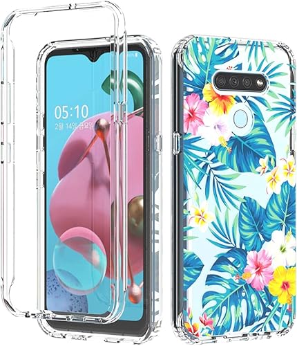 Funda para LG K51, para LG Reflect Case, para LG Q51 Funda para niñas, cuerpo completo a prueba de golpes, transparente, suave, flexible, TPU
