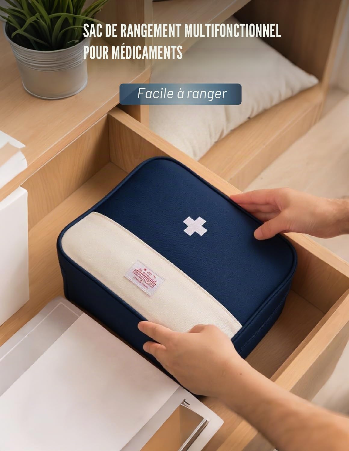 MIDINGCHA Boite Pharmacie, Set De 4 Trousse de Secours Vide, Boite Medicaments avec Compartiments, Rangement pour Maison, Bureau, Voyages