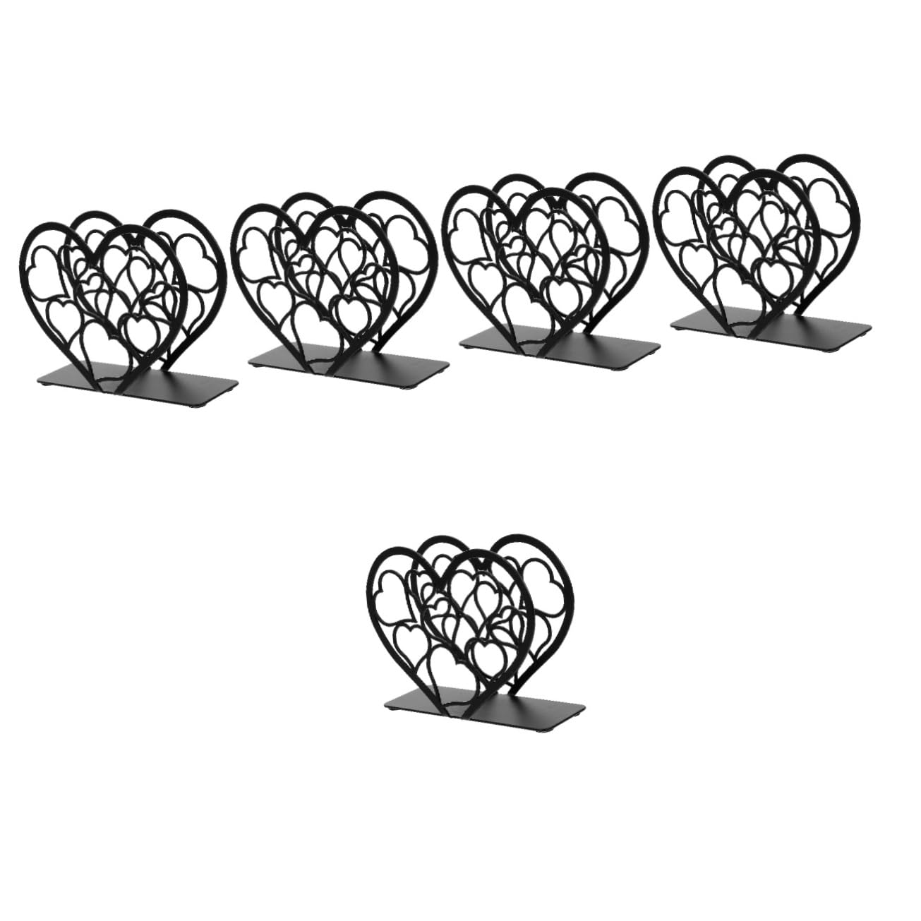 OUNONA 5pièces Porte-Serviettes Forme De Cœur pour Table Support Décoratif pour Napkins pour Saint-Valentin Mariage Et Anniversaires