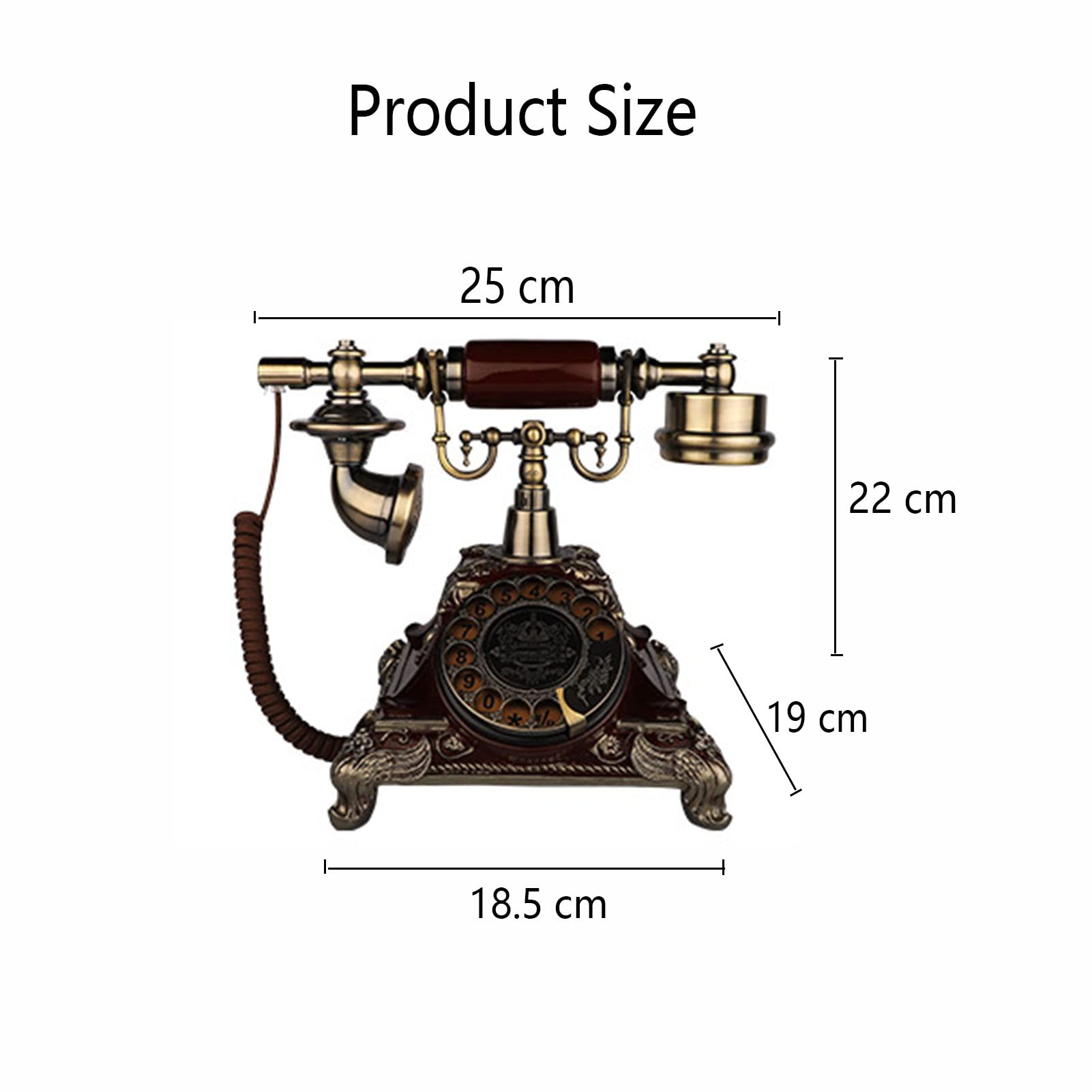 Telefon Retro Z Obrotową Tarczą, Antyczny Telefon Stacjonarny Na Biurko, Do Biura, Domu, Salonu, W Stylu Retro, W Stylu Rustykalnym, Telefon Stacjonarny W Kolorze Czerwonym