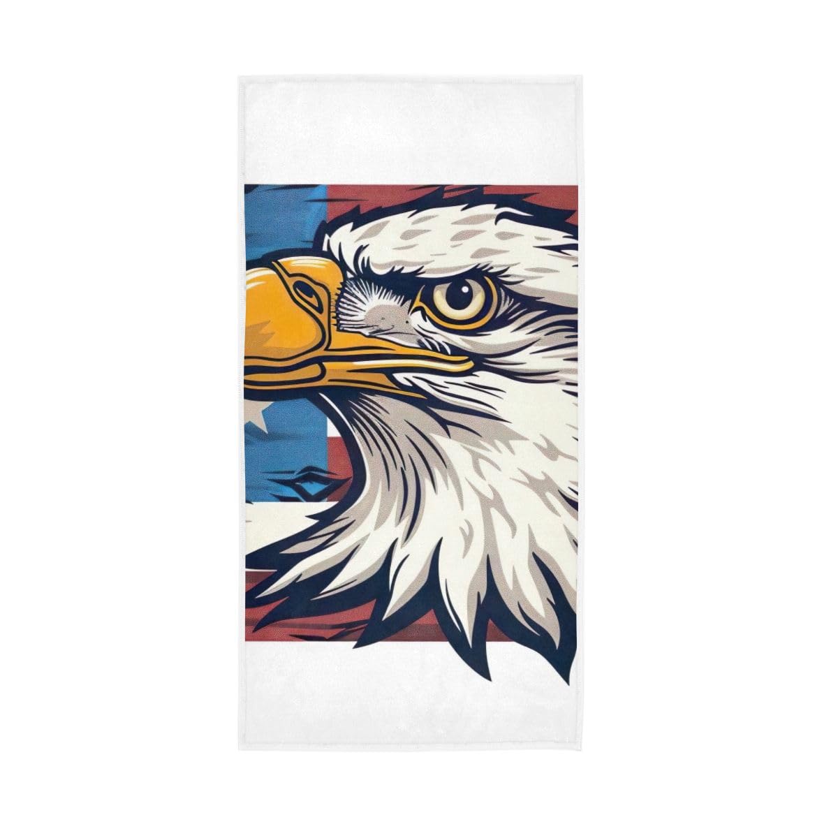HUYGD American Flag Bird Head White Hand Towels, Decorative Towels for Hand, Face, Hair, Yoga, Kitchen, Bath 15 x 30 Inches