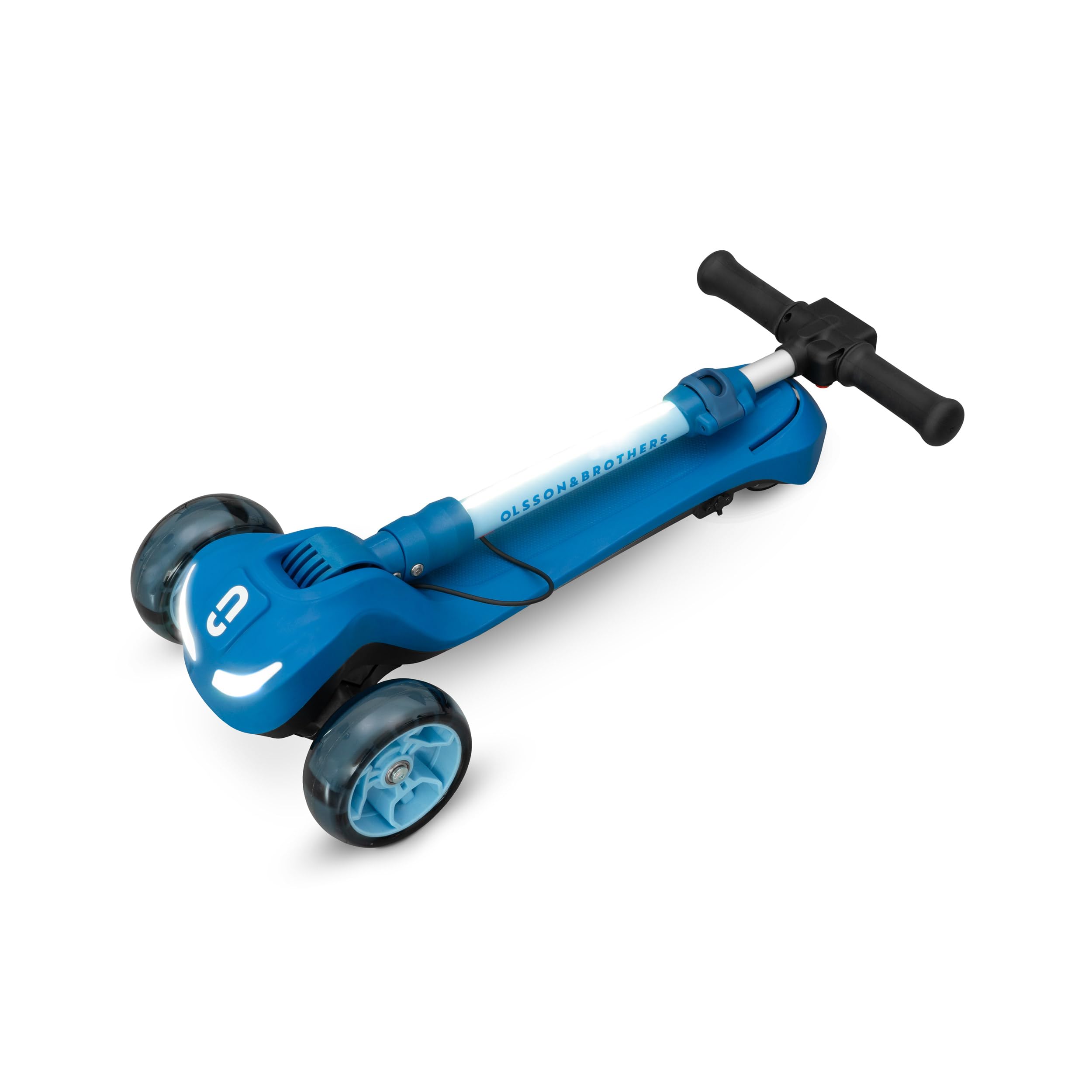 Patinete eléctrico niños 3 Ruedas OLSSON Glide Potencia 60W - 2000mAh - 8km autonomía - Velocidad máxima 6km/h - Plegable - Ruedas LED - Altura Regulable