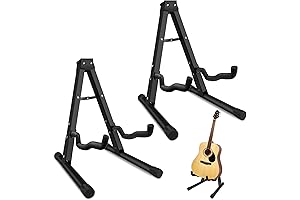 2 Pack Guitar Stand: Foldable, Adjustable, and Portable
