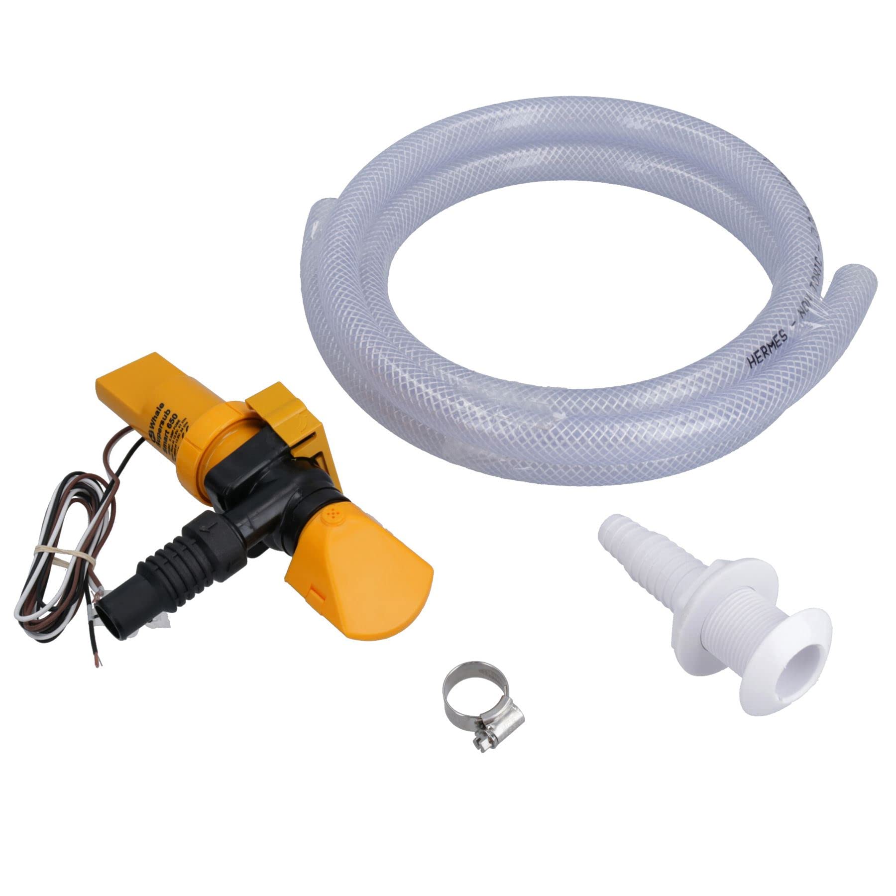 Whale Supersub 650 Kit Pompe De Cale Automatique - 12V Avec Tuyau 2m Et Raccord Coque