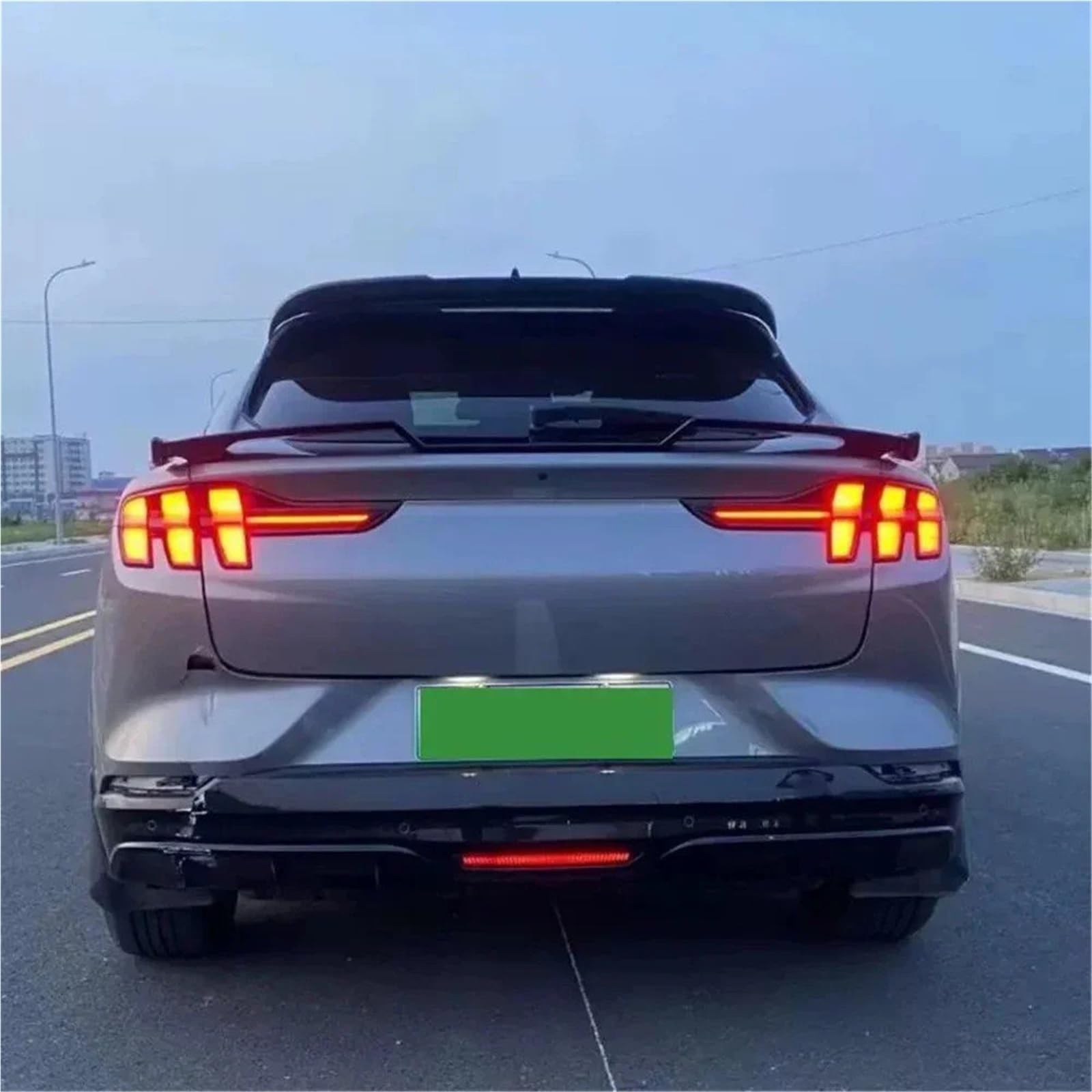 Dla Ford Dla Mustang Mach-E 2021-2025 Spoiler Bagażnika Skrzydło Na Klapie Lotka Tylny Akcesoria Do Dekoracji Nadwozia Spojler Tylny Trunk Wing(Carbon Look)