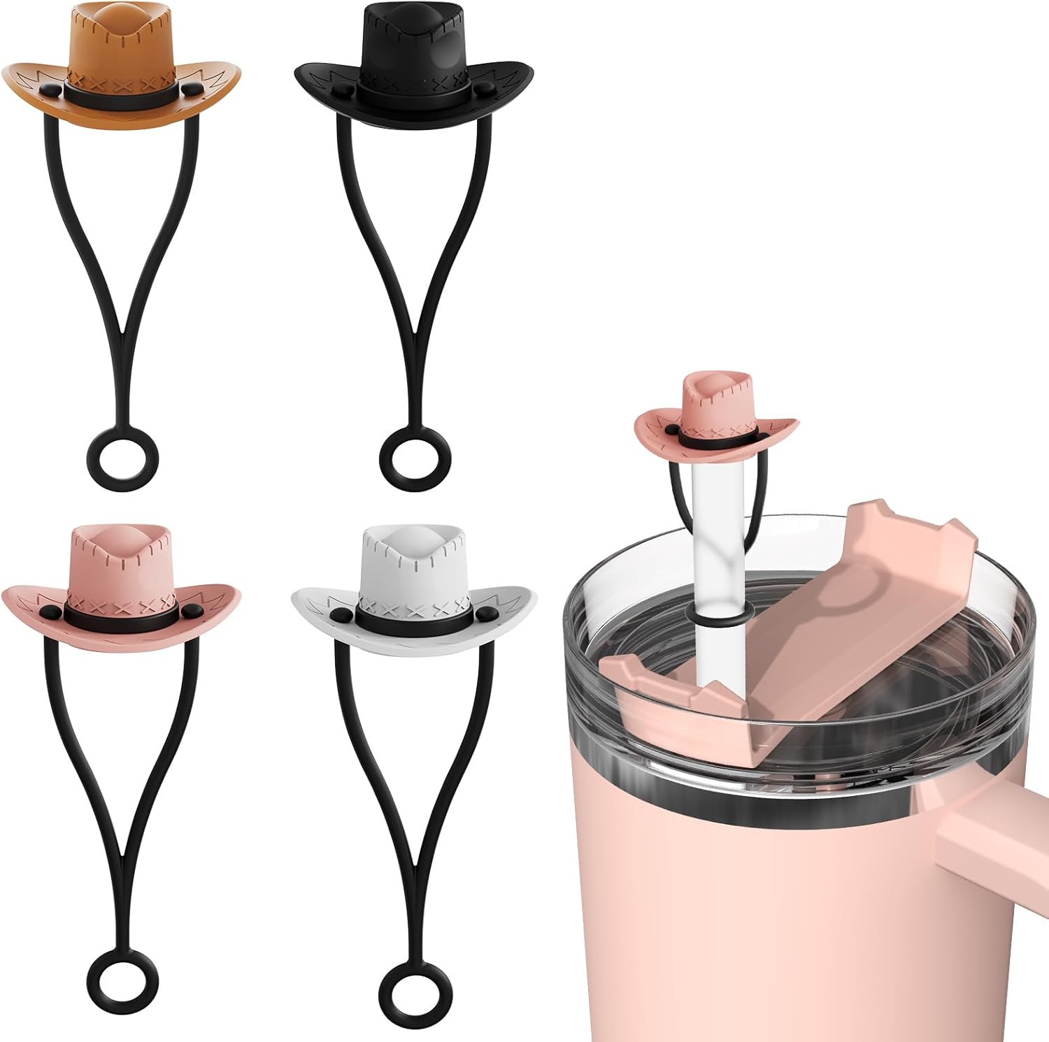 Straw Cover Cap, 6 Pcs