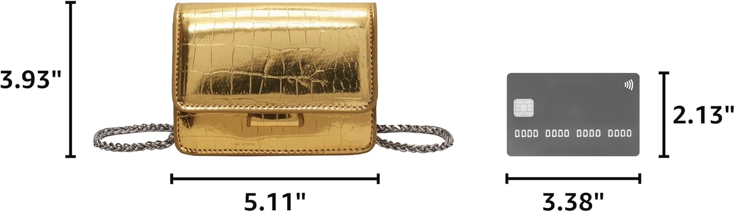 PU Leathe Mini Crossbody Bags for Women's, Y2k Mini Square Purse with Chain Strap Fashion Women Small Evening Bags