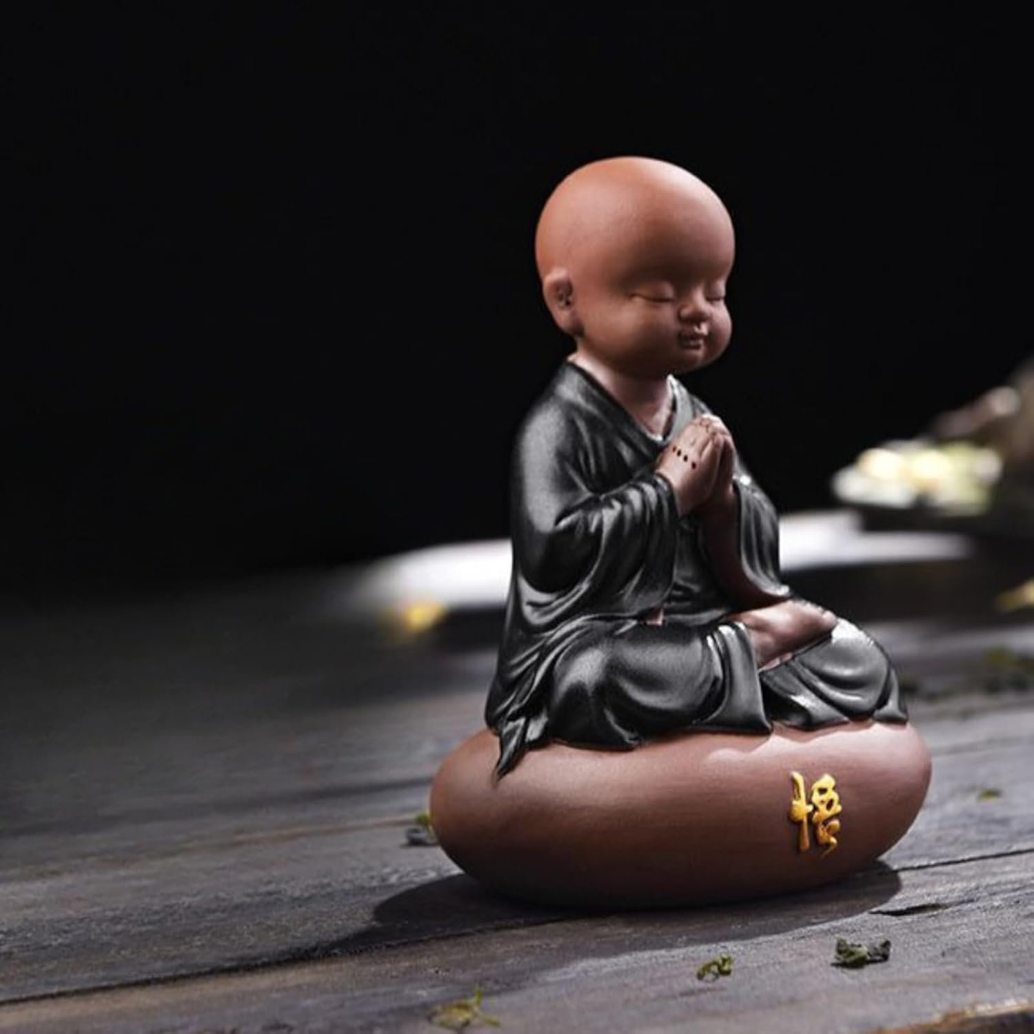 Purple Clay Monk Tea Pet, 13cm 5.2in, Household Kung Fu Tea Set Accessories Ornament