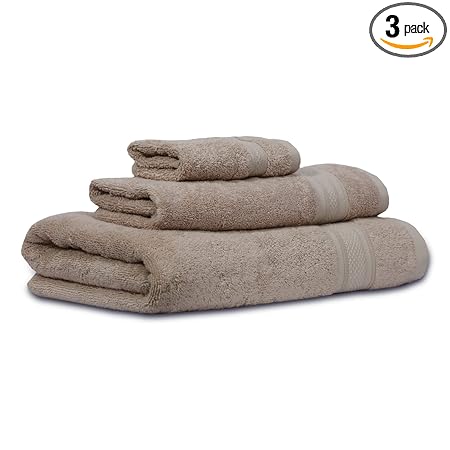 Rusabl - Combo Pack of 3 - Bamboo Hand, Face & Bath Towel for Travel, Spas, and Gyms, 100% Organic, 600 GSM, Quick Dry Towel, Lightweight & Anti-Allergic (Peach)