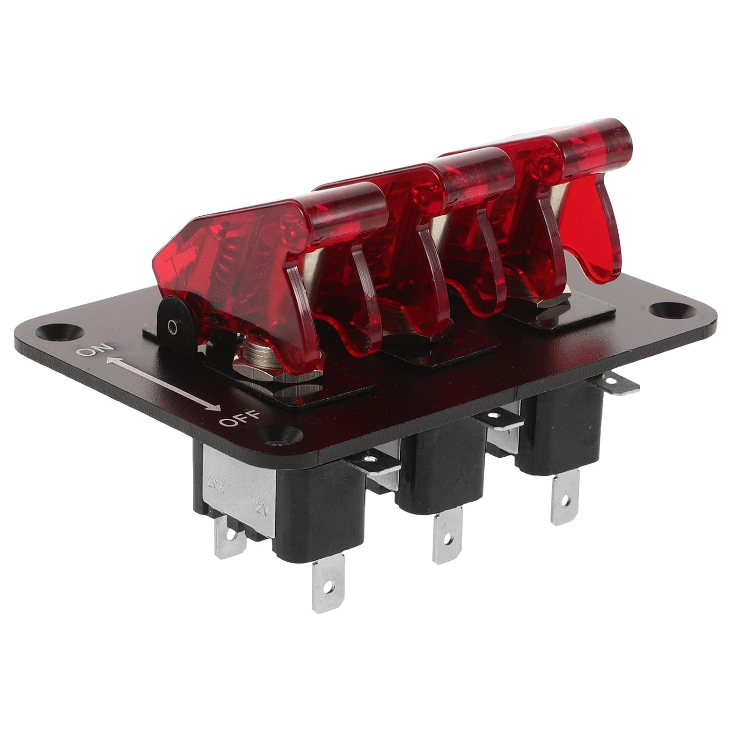 HEMOTON Marine 3 Position Waterproof Toggle Switch Panel with LED Indicator 12v Heavy Duty Rocker Switch for Boat and Yacht Electrical Control