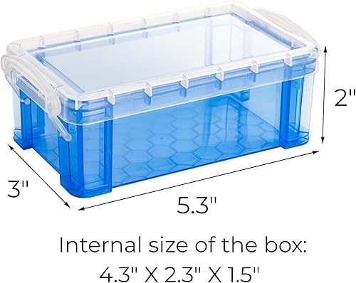 Miniatura 2 de Hiceeden Paquete de 12 cajas de almacenamiento pequeñas de plástico con tapa, 5.3 x 3 x 2 pulgadas, apilables, con pestillo transparente, contenedor