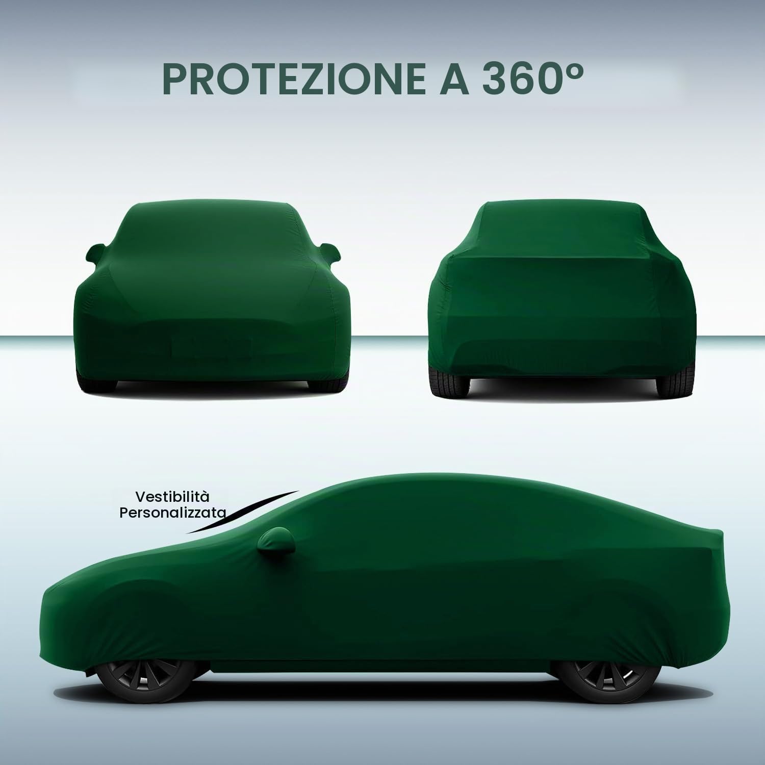 WinPower Telo Copriauto da Interno Antipolvere Traspirante Teso Elasticità Telo Macchina Antigraffio Morbido Berlina Universale Copertura Auto per Garage Salone,4.61-4.89M, 1Pc
