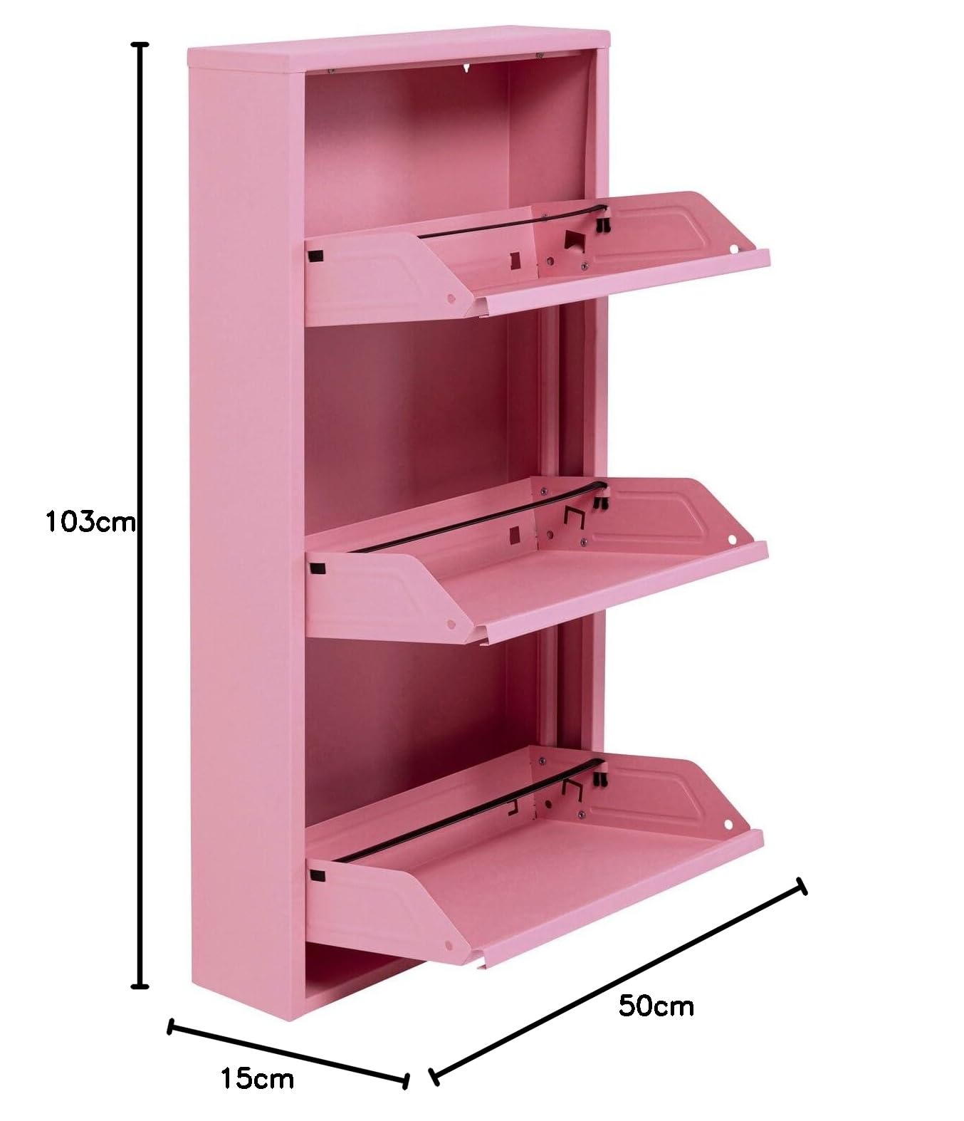 Kare Design Schuhschrank Caruso, Rosa, 104x50x15 cm