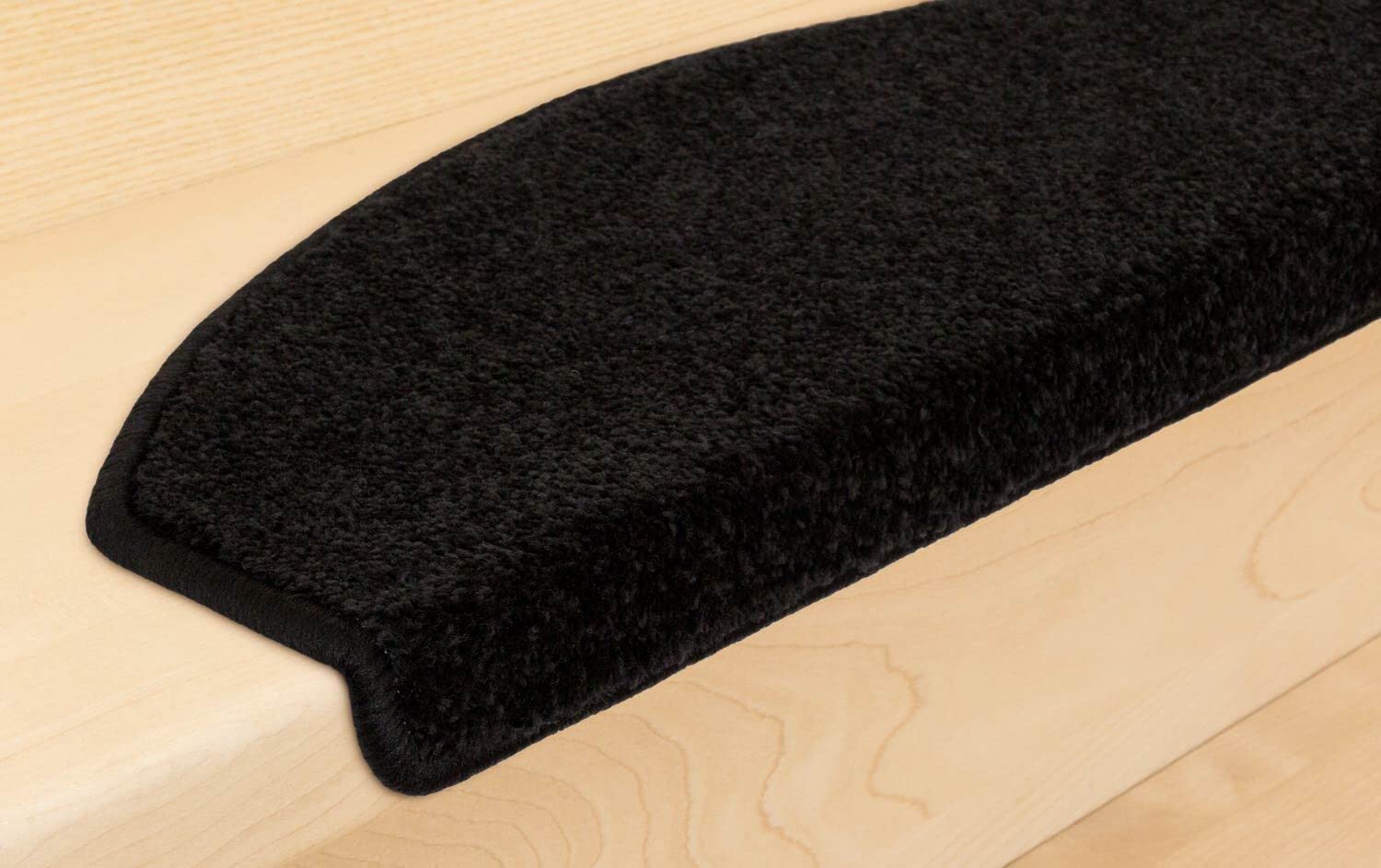 Kettelservice-Metzker Stufenmatten Treppenmatten Fuerth Halbrund Trittfläche: 65x24cm Schwarz 15 Stück