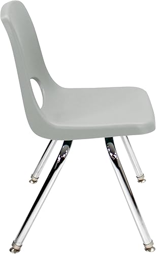 Miniatura 305 de Factory Direct Partners 10355-BL Silla escolar apilable de 10 pulgadas, asiento apilable para estudiantes con patas de acero cromado y rodamientos