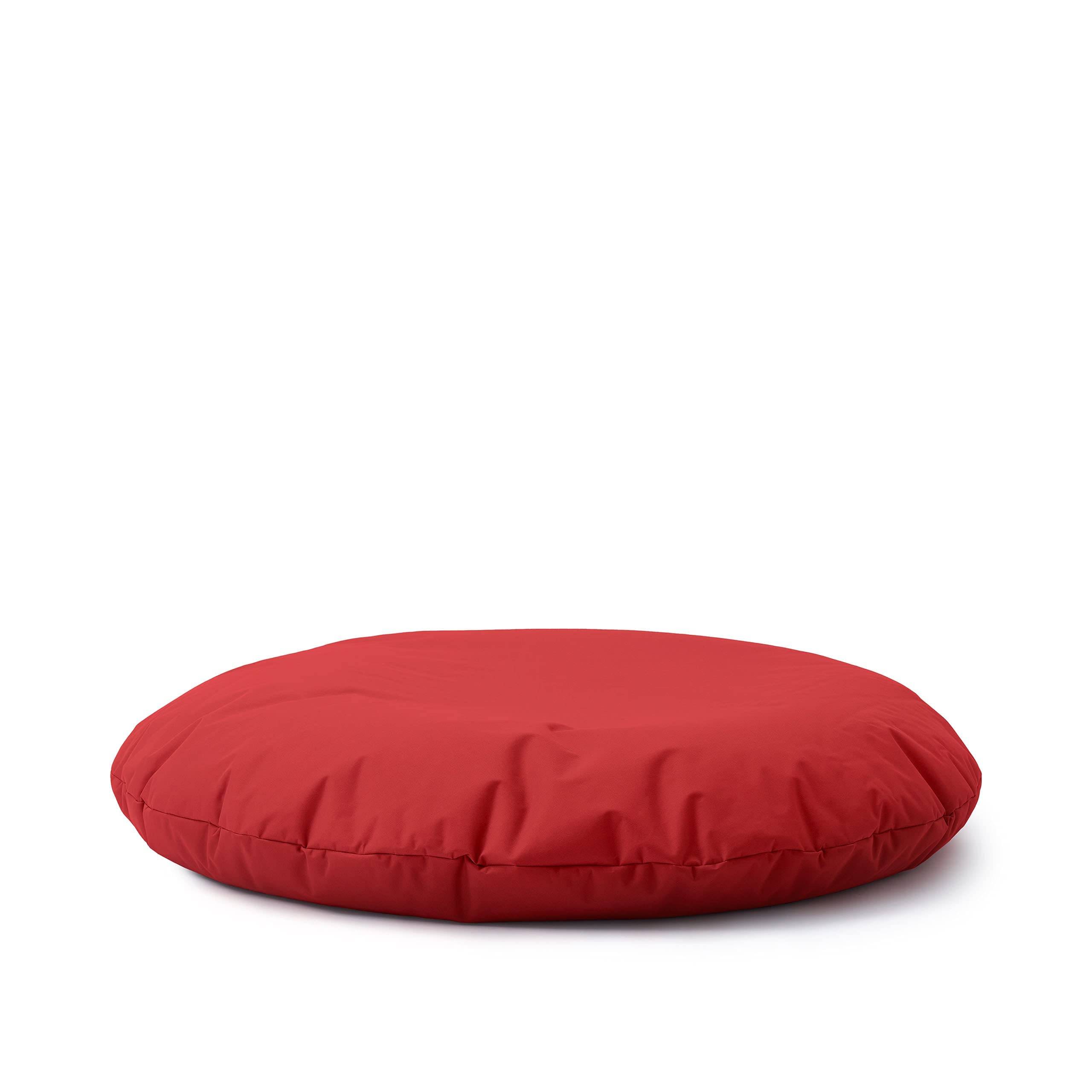 Lumaland Pouf pour Enfants & Adultes avec Fonction 2 en 1 pour s'asseoir & s'allonger | Ø 120x75 cm Fauteuil pour Salon, Extérieur & Intérieur | Facile d'entretien grâce à la Housse Amovible | Rouge