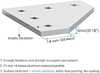Vista 3 de 8 Conjuntos Perfiles de Extrusión de Aluminio Serie 10 Soportes de Esquina 1010 Conectores en L de Ángulo Recto de 90Grados con Tuercas y Pernos