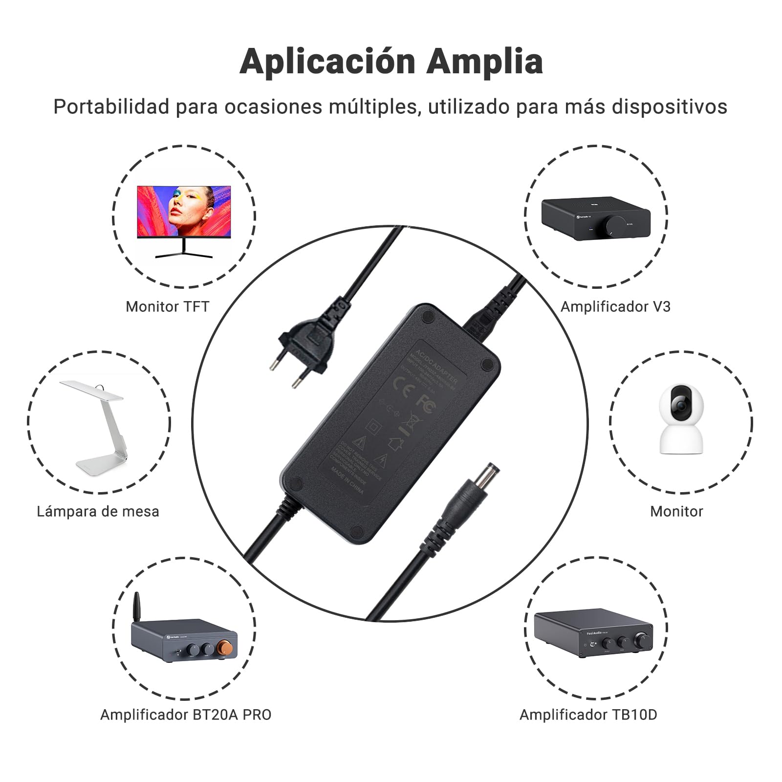 Fosi Audio BT20A MAX Amplificador de Potencia Estéreo, Amplificadores Audio HiFi de 300Wx2 con PFFB, LDAC Bluetooth 6.0 Amp, Fosi Audio 48V 5A Fuente de Adaptador