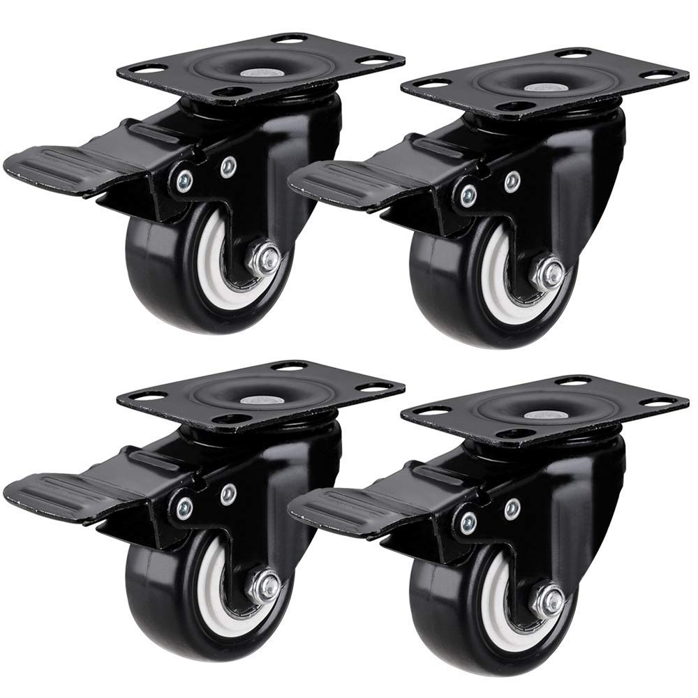 Roulettes de meubles avec freins 40mm | Lot de 4 roues pivotantes