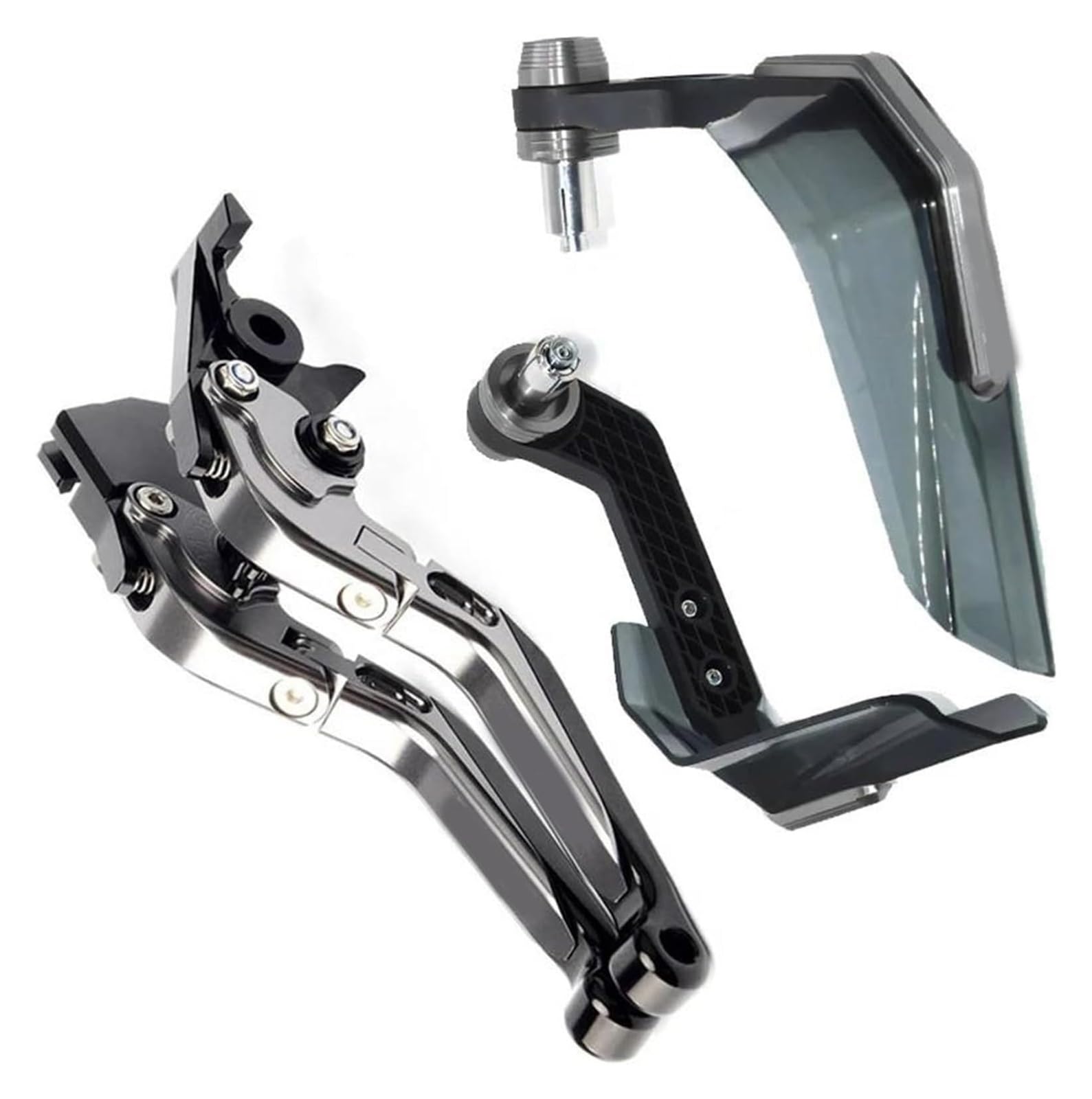 Paramani Moto Per LONCIN Per VOGE 500R 2020-2021 Leve Freno Frizione Moto Deflettore Vento Manubrio Paramani(Titanium-a)