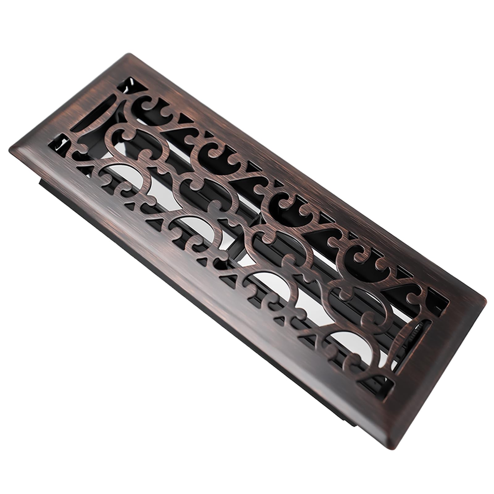 Grille de sol 10x30 cm réglable pour évacuation d'air de chauffage