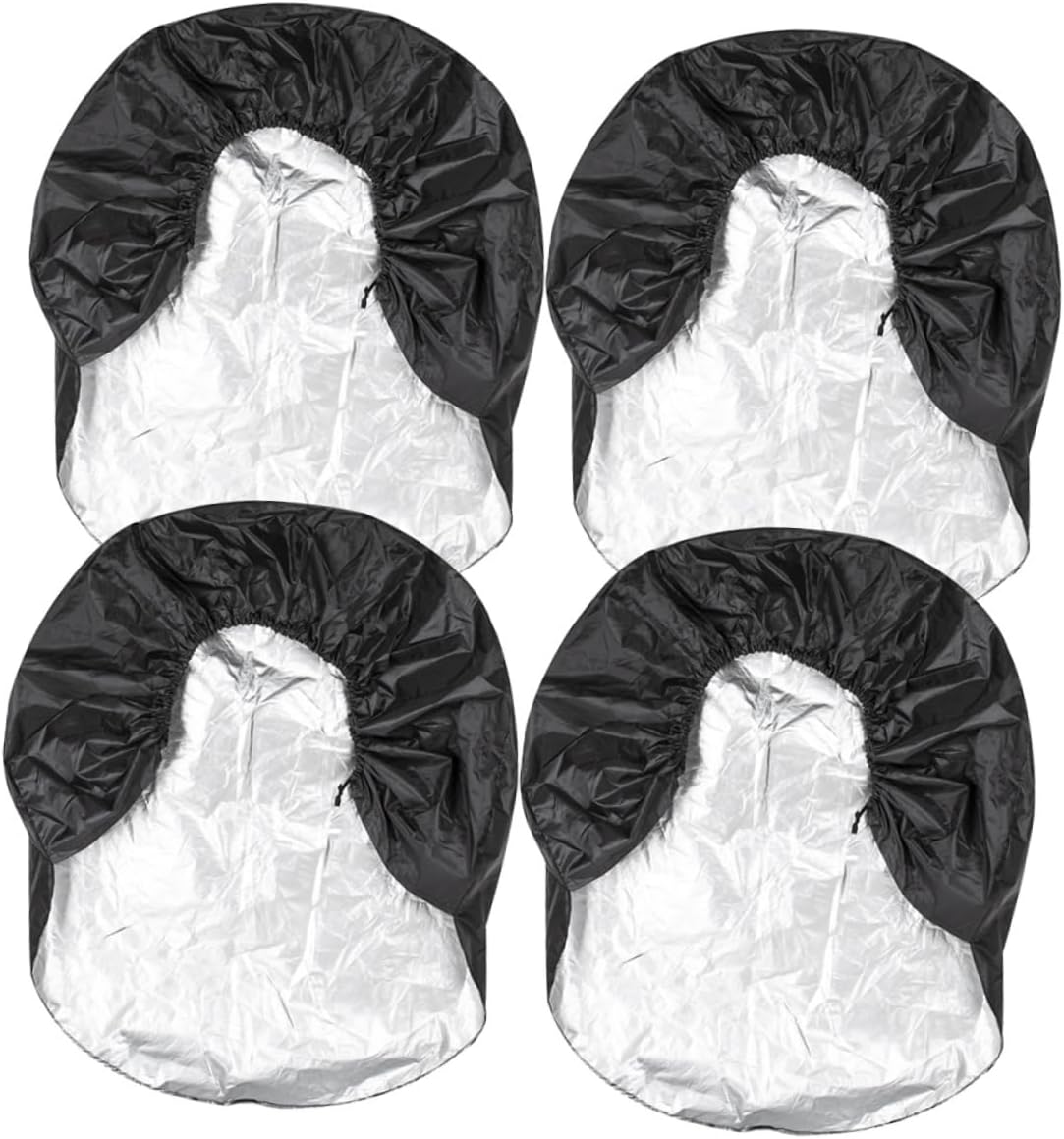 Gatuida 4pcs Tire Protective Cover Car Wheel Cover Tire Cover Camper Wheel Covers Wheel Cover for Car Travel Trailer Must Have Accessories Rv Wheel Covers Wheel Covers for Trailer Tires, Black