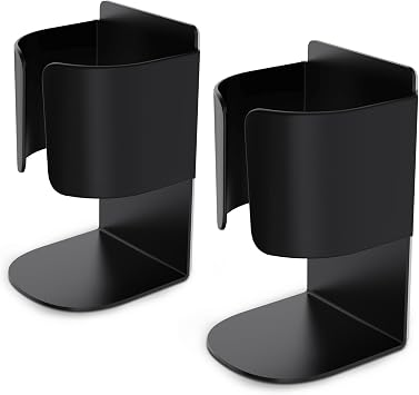 Yoassi Electric Toothbrush Holders, 2pcs Wall Mounted Electric Toothbrush Stand with Strong Self-Adhesive 3M Sticker Stainless Steel Toothpaste Organizer Storage for Bathroom,No Drilling, Black