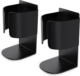 Yoassi 2PCS Soporte Cepillo de Dientes Eléctrico, Soporte Cepillo en Pared con Etiqueta Autoadhesiva 3M, Portacepillo de Dientes de Acero Inoxidable para Baño, Cocina,Sin Taladros, Color Negro