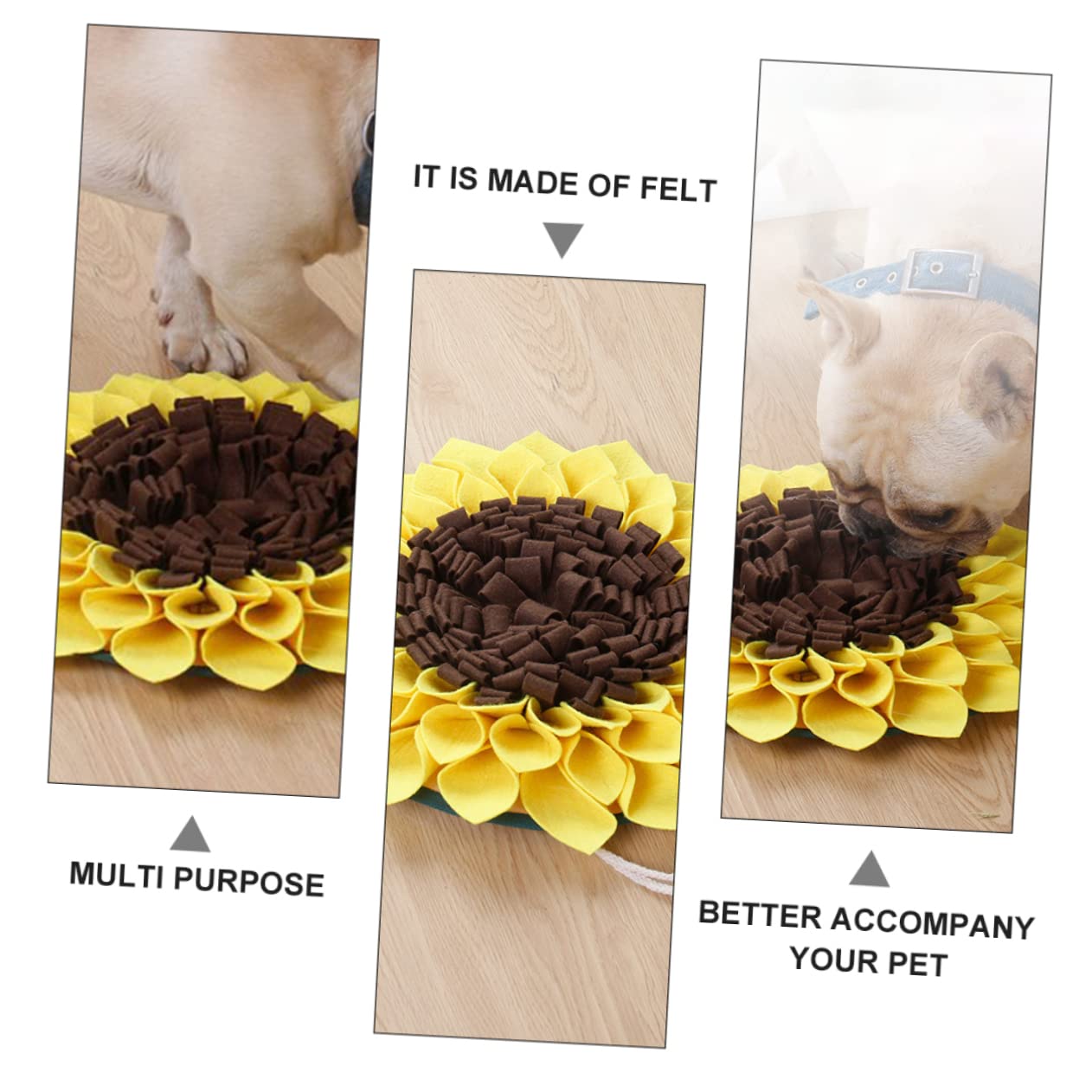 Sosoport 3piezas Alfombrilla para Perros De Forrajeo De Girasol Mat De Alimentación Lenta Diseño Creativo para Entrenamiento y Cenas De Mascotas Apta para Perros Pequeños Medianos y