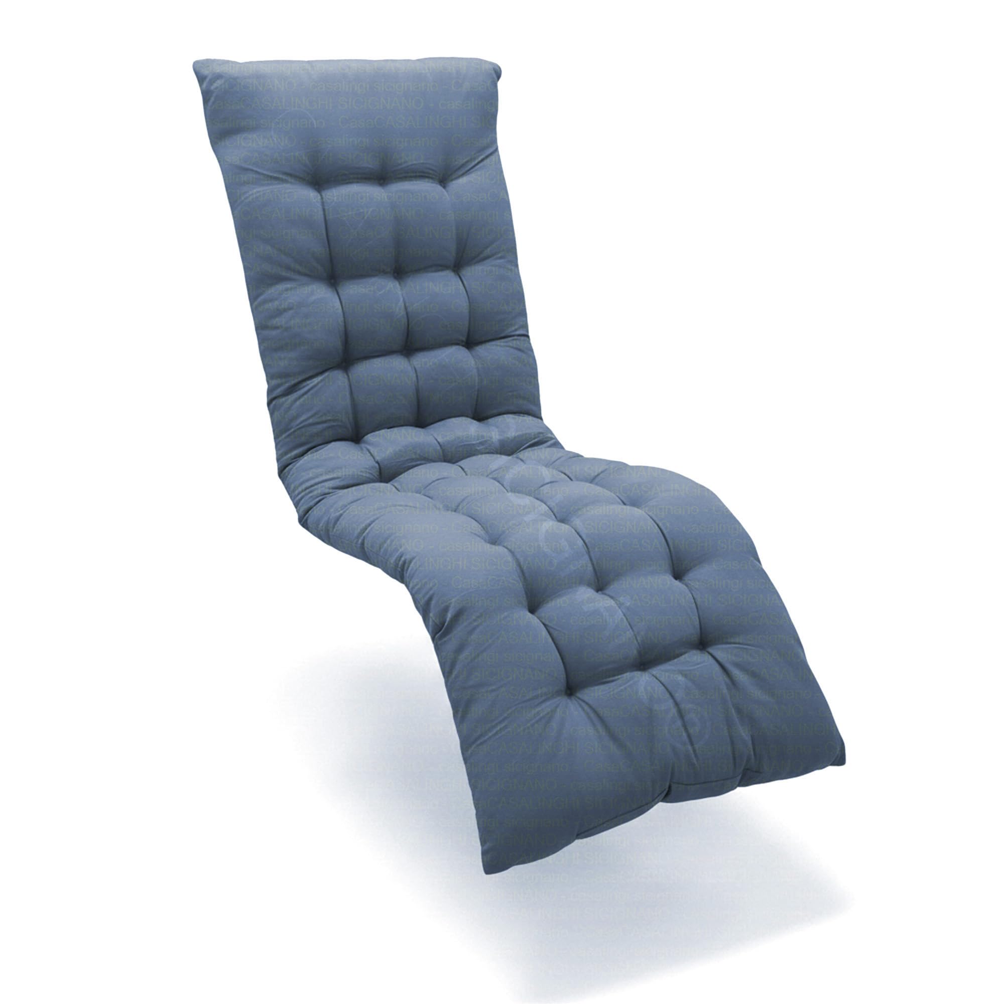 Sicignano Set 2 Cuscini per Sdraio Zero Gravity 160x52 cm Blu, Cuscini Trapuntati per Relax Esterno con Imbottitura Ergonomica, Supporto Ottimale Schiena e Collo Giardino