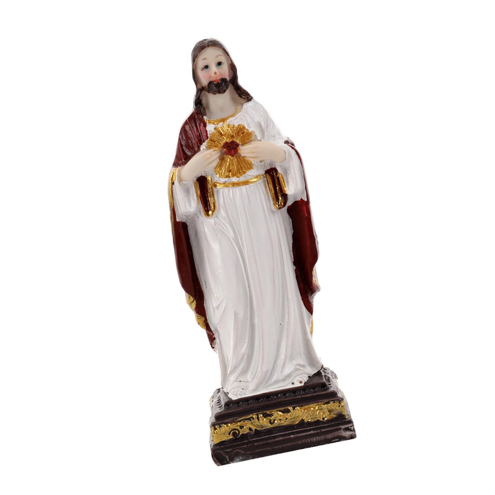 Msioytog Detailed Religious Figurine Resins Craft Holy Father Mother Sculpture with Stable Base for Home Display Sacred Figurine