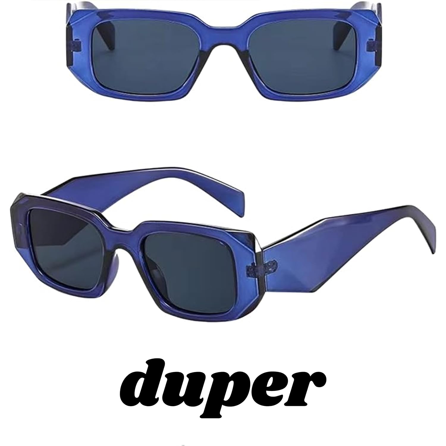 DUPER Sunglasses Womens Y2k Glasses- Y2k Sunglasses For Men, Y2k Rectangle Sunglasses, Hexagon Sunglasses, 90s Sunglasses