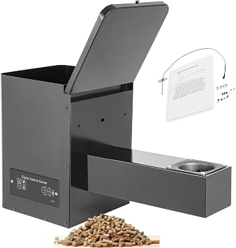 Auto-Ignition Pellet BBQ Smoker Digital Smoker Pellet Electric Hopper Assembly Kit w/Adjustable Temperature Panel, 25.59 * 13.77 * 11.02 Inch Button Type