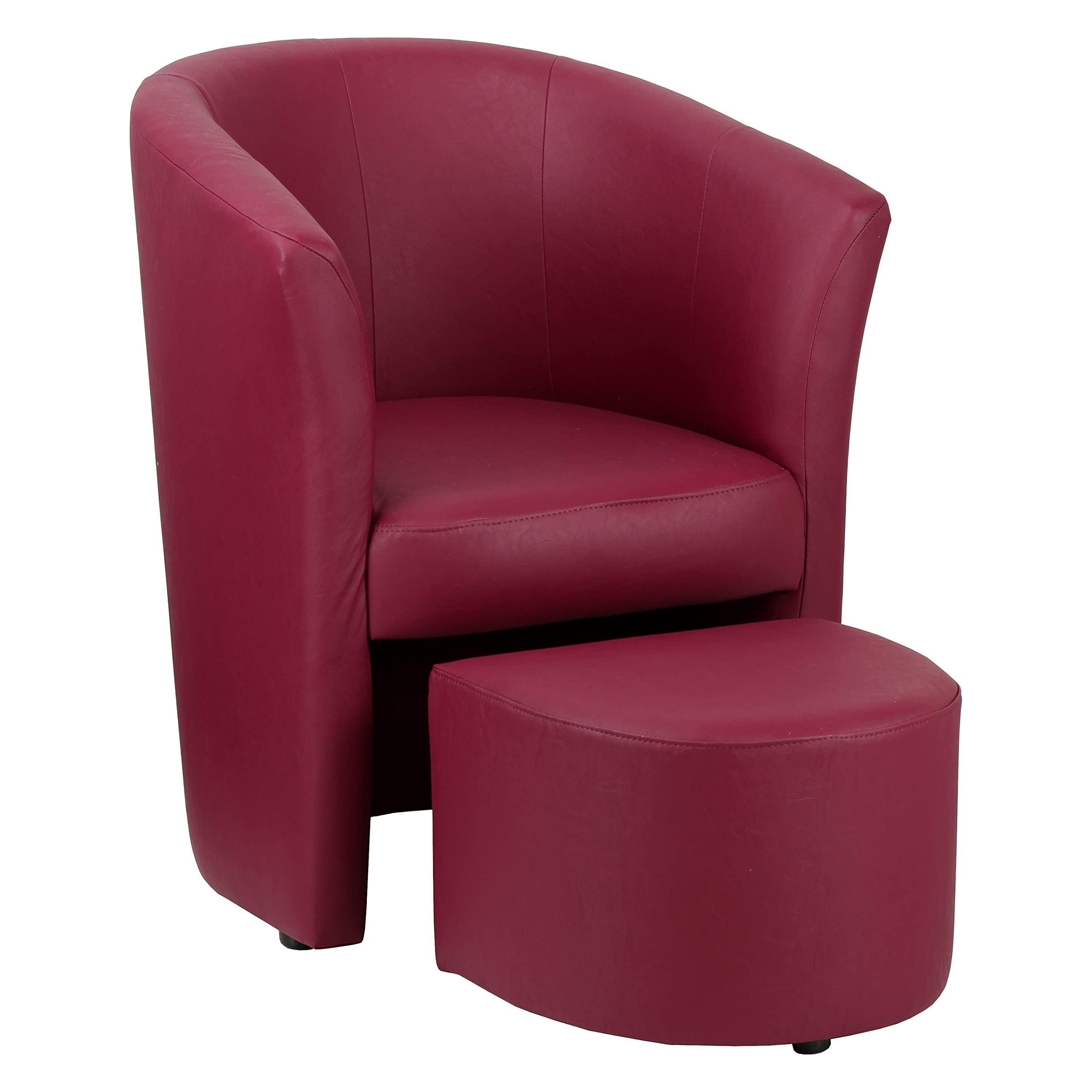 Poltrona A Pozzetto Made In Italy - Tessuto Bordeaux Anti-Macchia, Struttura Legno - 70x67x76 Cm - Foto 9