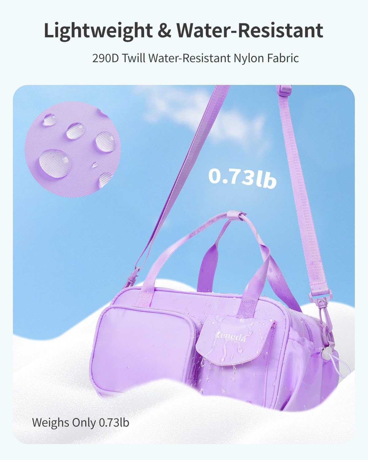 Ceneda 12 inch Mini Gym Bag for Women, Small Duffle Bag with Wet Pocket, Lightweight Multi-Pocket Travel Tote for Yoga, Sports, Workout, Daily Use - Water-Resistant - Image 5