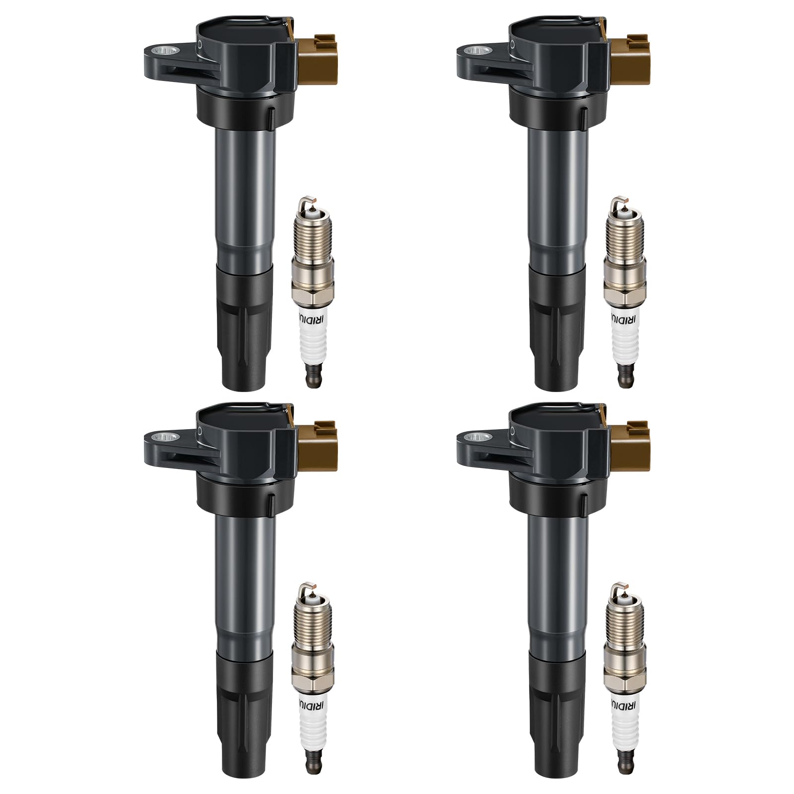 BDFHYK Ignition Coil Pack UF634 and Iridium Spark Plugs AP5325 Compatible with Suzuki 2009-2013 Grand Vitara 2010-2013 Kizashi 2010-2013 SX4 2.0L 2.4L L4 C1732 GN10615 IC737SB,Set of 4