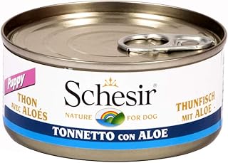 Schesir Dog Puppy Thunfisch mit Aloe Vera, Hundefutter nass für Welpen, 18 Dosen x 150 g product image