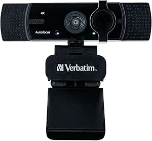 Verbatim Webcam with Dual Microphone, External Camera for Computer or ...