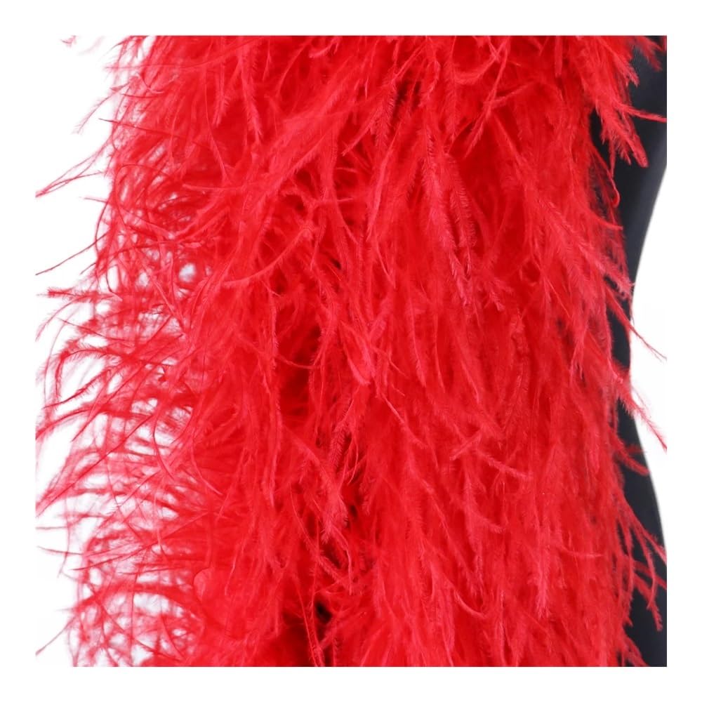Boa de plumas de avestruz natural rojo para vestidos de invitada perfecta