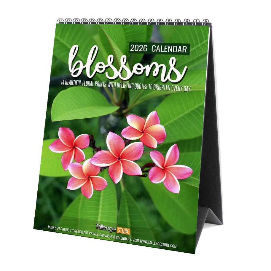 Image of Tallenge - Floral - 2026 Desk Calendar - 6 x 9 Inches for Home & Office (Paper, Desk Calendar)