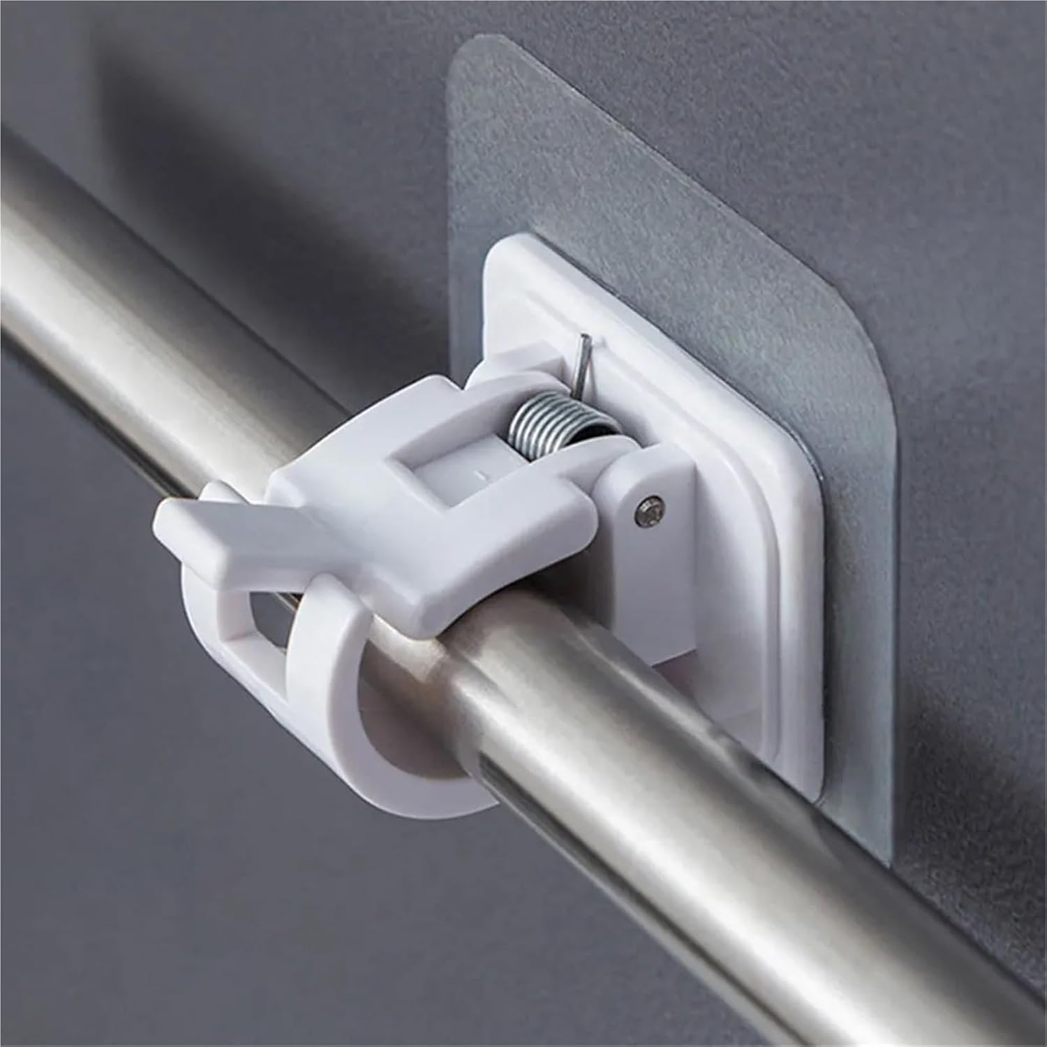 Adhesive Curtain Rod Holder 40PCS Curtain Rod Hooks Waterproof Utility Adjustable for Kitchen(White)