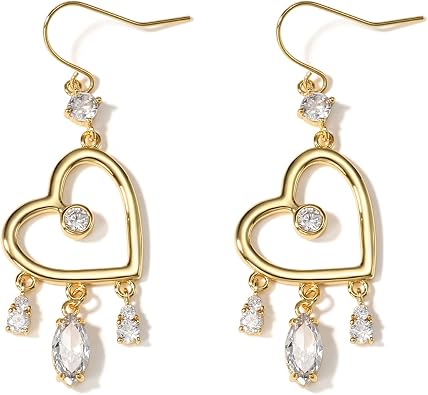 Selenichast Evil Eye Earrings, 14K Gold Plated Heart/Moon Star/Evil Eye Earrings for Women Gothic Jewelry Halloween Gifts