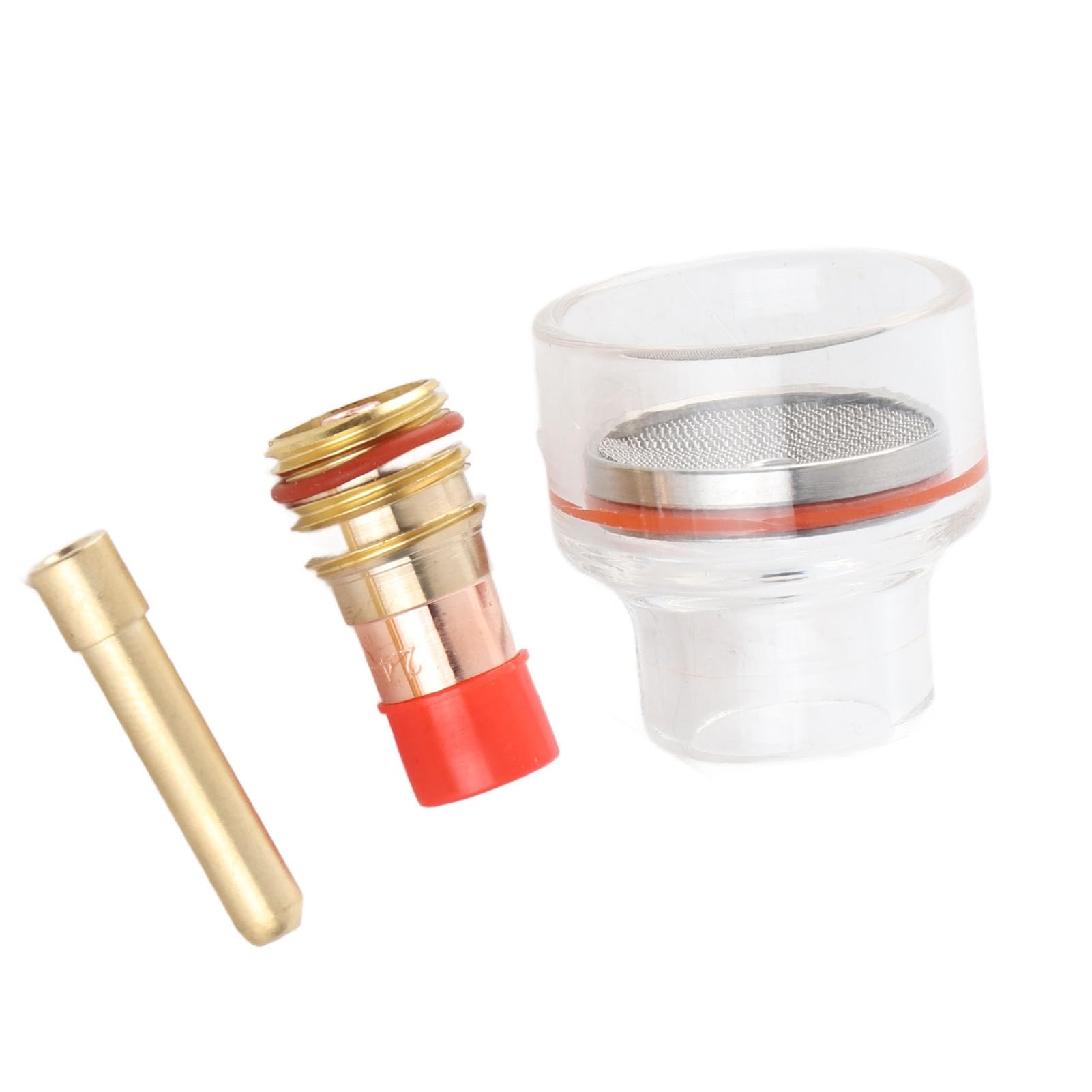 Kit de Lentilles à Gaz 6 Pièces, Accessoires de Soudage Tig, Kit de Lentilles à Gaz Tig, Tasse de Soudage en Verre, Corps de Pince en Cuivre, Tasse en Verre Transparent pour le