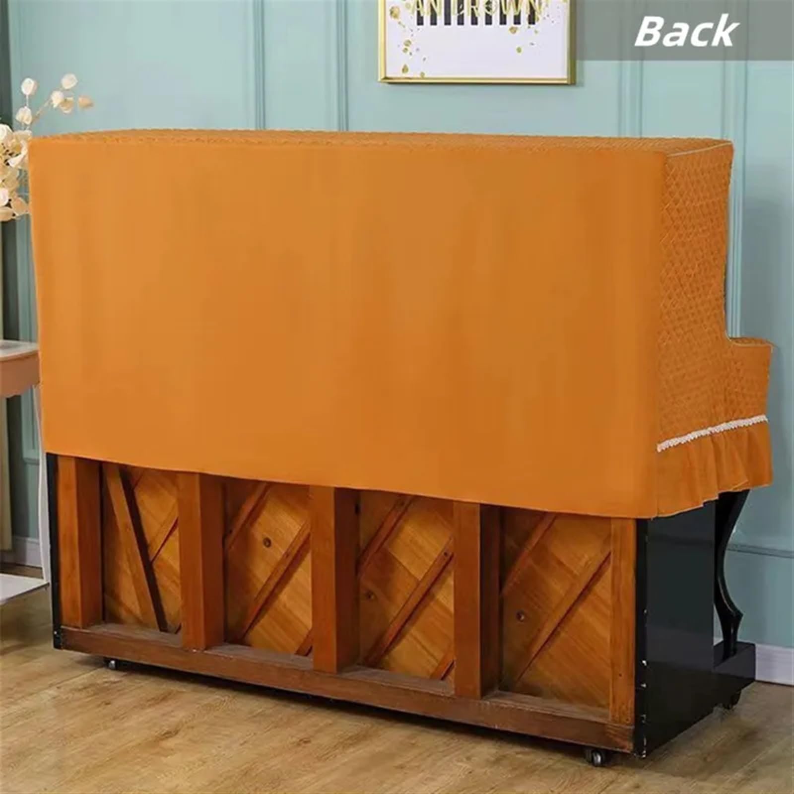Klavier Flügel Abdeckung Klavierabdeckungstuch, aufrecht, elegante und sorgfältige Abdeckung, Einfachheit mit, staubdicht, schützend, kratzfest(Orange,Piano - Single Stool)