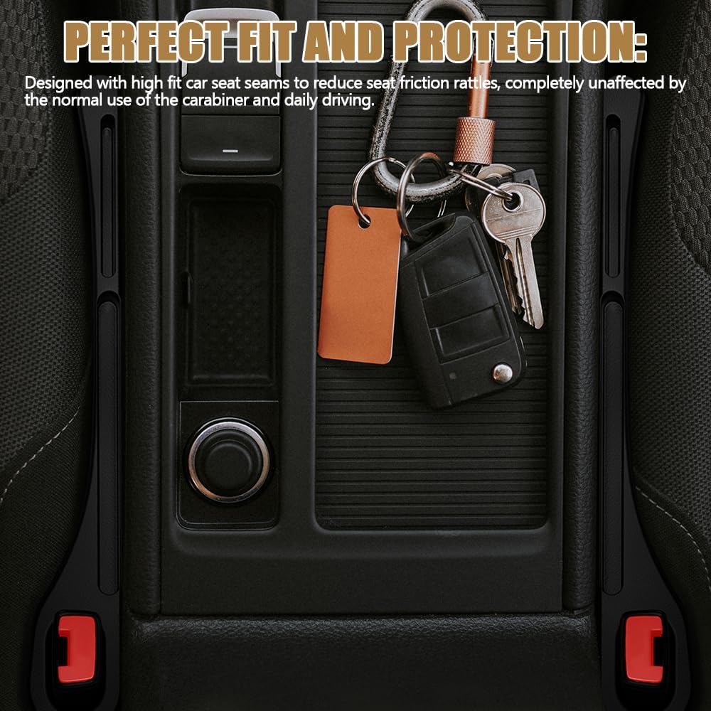 2PCS Car Seat Gap Filler Organizer, 2 in 1 Car Gap Filler with Fill and Storage Function for Storing Phones Keys Cards, Universal Auto Accessories No Drop Seat Guard for Cars, Trucks & SUVS (Black) image 5