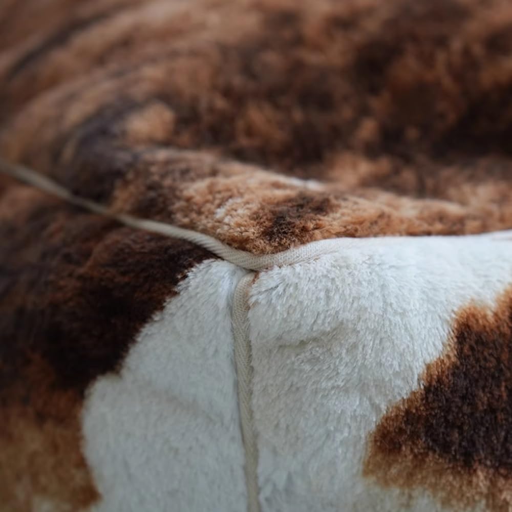 Bean Bag Chair (No Filling) Cow Printed Plush Animal Storage Pouf Ottoman Cover Footstool Bean Bag Footrest Footstool Casual Bedroom Balcony Living Room Creative(Zebra)