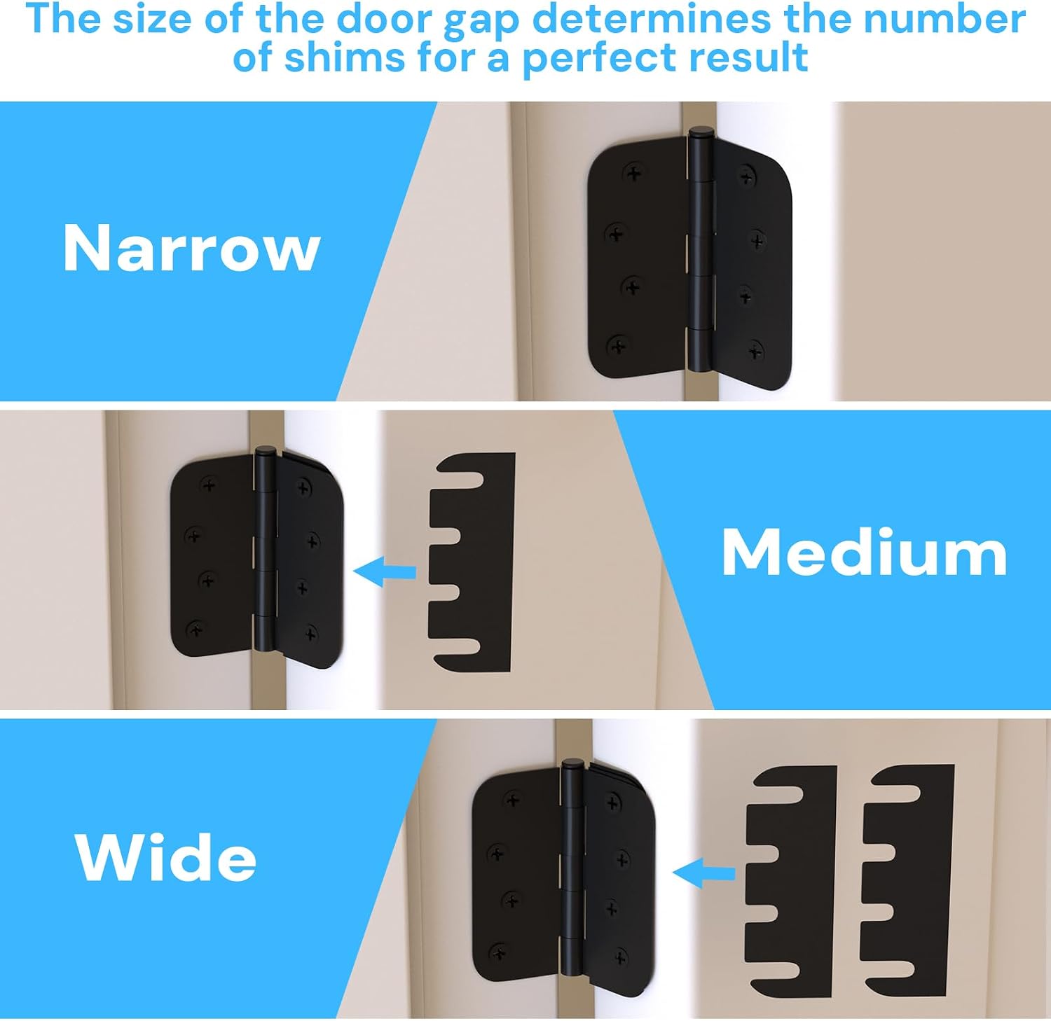Door Hinge Shims, Filling Gaps in Interior Doors Adjusting The Spacing to Align Them, Used to Solve Problems Such As Door Air Leakage, Can Be Trimmed,4 Inch (10, 4 Inch Hinge shims)