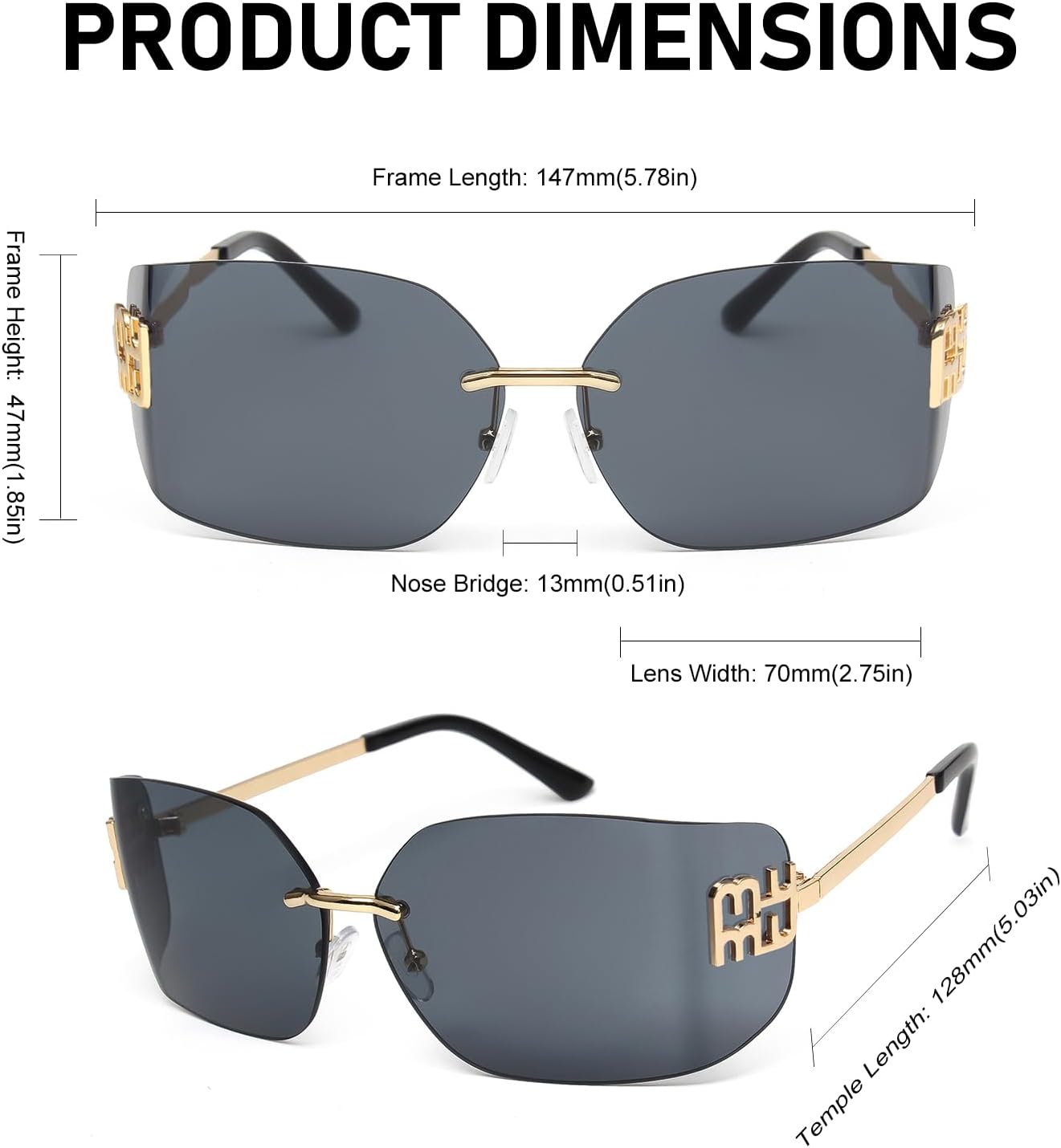 KENBO Futuristic Rimless Y2K Sunglasses for Women Men Fashion Wrap Around Frame Trendy Shield Frameless Design - Image 6