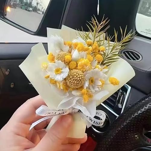 Miniatura 3 de Bittwee Ramo de flores secas, mini difusor de ambientador automotriz pequeño, regalos para mujeres y niñas, bonita decoración interior de vehículos,